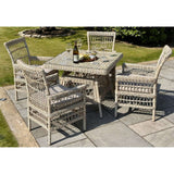 Provence Collection Outdoor Four Seater Dining Set BEIGE GLASS Shades 4 Seasons