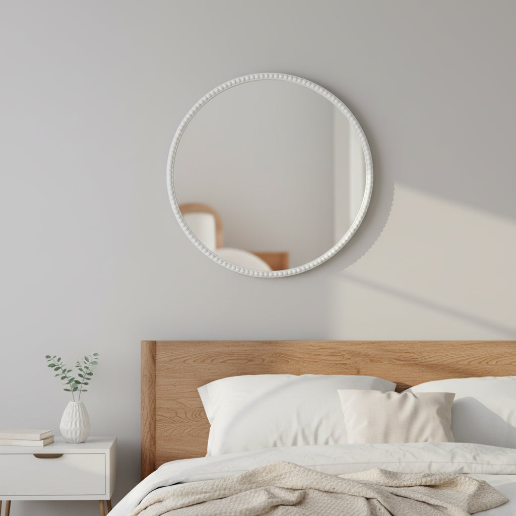 Shades 4 Seasons Framed Beaded Mirror for Stylish Decor BROWN WOOD Shades 4 Seasons