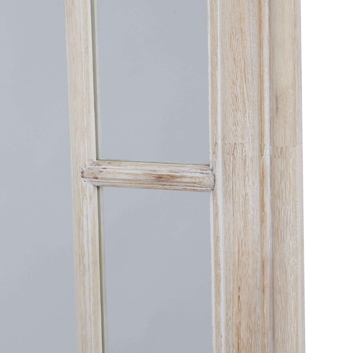 Large Washed Wood Framed Window Mirror Shades 4 Seasons