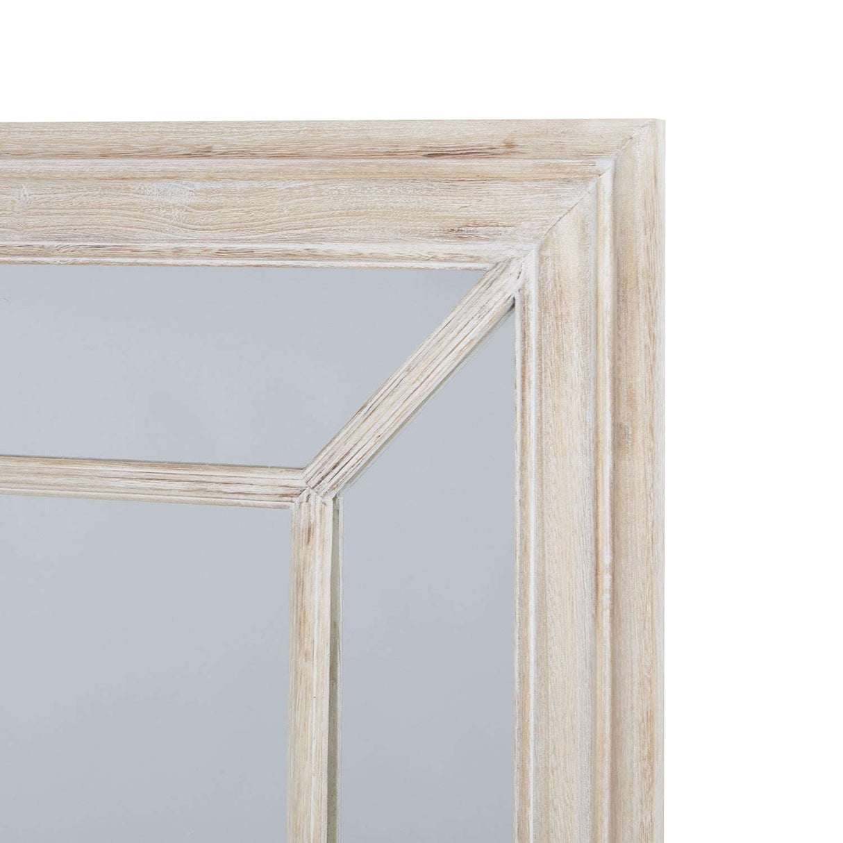 Large Washed Wood Framed Window Mirror Shades 4 Seasons