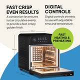 Fridja Digital Air Fryer Oven with a convection fan for fast crisp and even cooking results