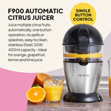Fridja F900 Automatic Citrus Juicer with 50W power and 400ml capacity for effortless juice extraction