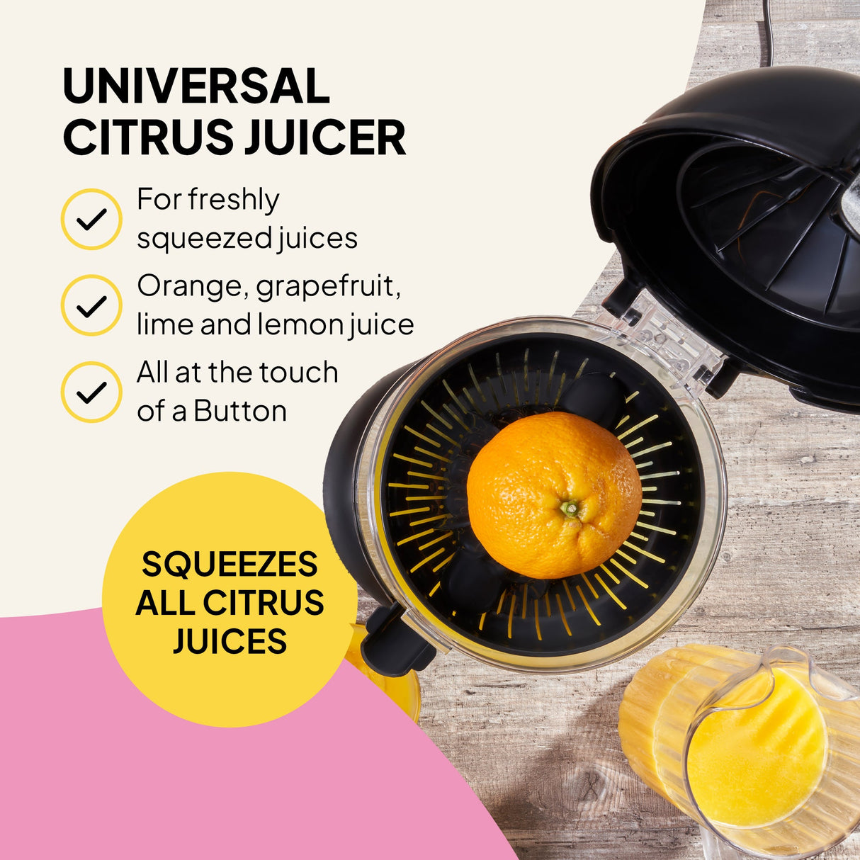 Fridja Universal Citrus Juicer for freshly squeezed orange, lime, and grapefruit juices