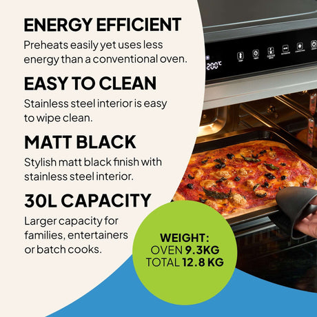 Fridja Digital Air Fryer with stainless steel interior and 30L capacity, perfect for families and batch cooking