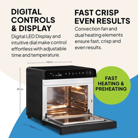 Fridja Digital Air Fryer with LED controls for effortless cooking and even results