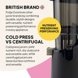 Fridja Cold Press Fruit Juicer with nutrient preserving performance for healthy juice extraction