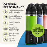 Fridja Portable Blender with USB-C battery, powerful blades, and LED indicator for ultra-smooth blending