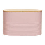 Orsina Stylish Pink Bread Bin with Wooden Lid Orsina
