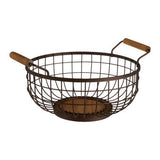 Orsina Fruit Basket with Metal Wire Design and Wooden Handles for Stylish Kitchen Storage
