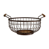 Orsina Vintage Wire Fruit Basket with Wooden Handles for Displaying Fresh Fruits