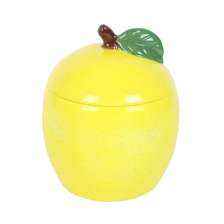 Lemon Scented Ceramic Candle Jar with Lid N/A