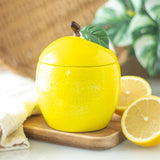 Lemon Scented Ceramic Candle Jar with Lid N/A