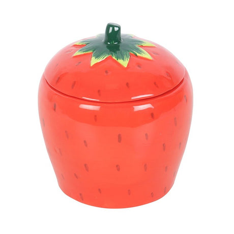 Strawberry Design Ceramic Candle Jar with Lid N/A