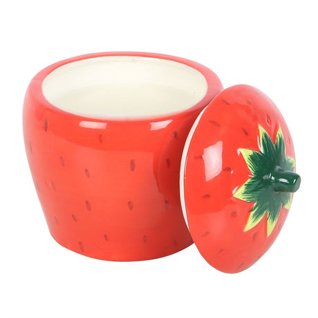 Strawberry Design Ceramic Candle Jar with Lid N/A