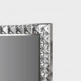Elegant Full Length Mirror with a Crystal-Enhanced Silver Frame for Stylish Home Decor