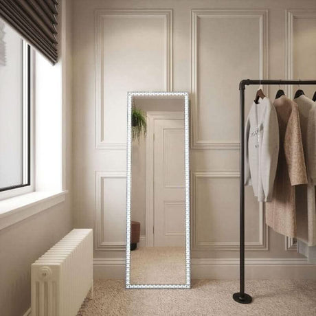 Stylish Full Length Mirror with LED Lights, perfect for home decor and dressing areas