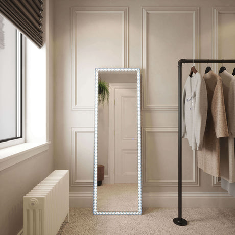 Stylish full length mirror with LED lights, perfect for dressing rooms and enhancing interior decor