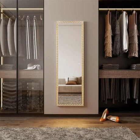 Stylish Full Length Mirror with Elegant Frame in Modern Dressing Room Setting