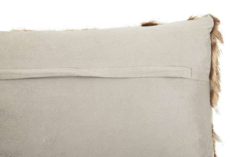 Orsina Fur Cushion in Soft Grey with Elegant Faux Fur Trim for Stylish Home Decor