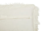 Orsina Fur Cushion in Cream Colour with Soft Fluffy Edges for Home Decor