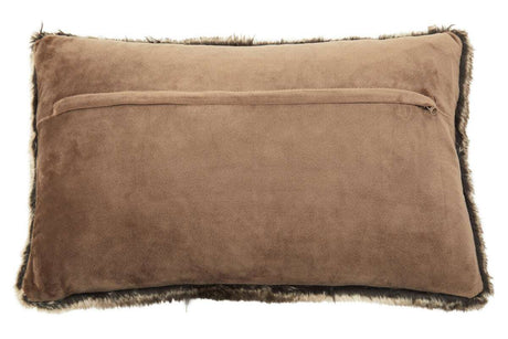 Orsina Fur Cushion in Soft Brown with Plush Edging for Stylish Home Decor