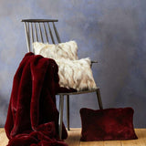 Orsina Fur Cushion Set in Soft Cream and Burgundy for Cozy Home Decor