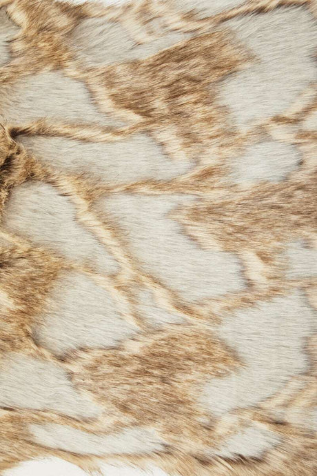 Orsina Fur Cushion in Natural Brown and Cream Patterns for Stylish Home Decor