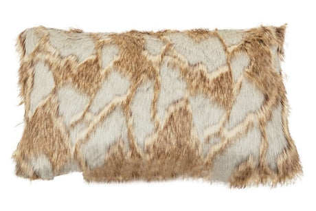 Orsina Fur Cushion with a Stylish Brown and Cream Pattern for Home Décor