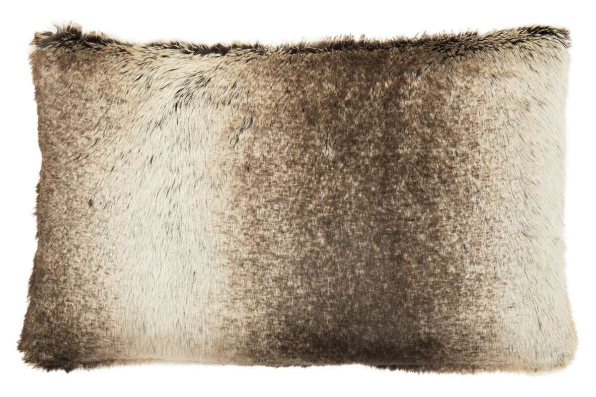 Orsina Fur Cushion in an elegant brown and cream gradient, perfect for adding style to any living space