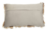 Orsina Fur Cushion in Soft Grey with Luxurious Faux Fur Trim for Stylish Home Decor