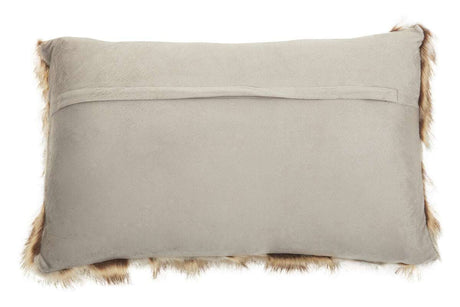 Orsina Fur Cushion in Soft Grey with Luxurious Faux Fur Trim for Stylish Home Decor
