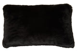 Orsina Black Fur Cushion in Soft Plush Fabric for Elegant Home Decor