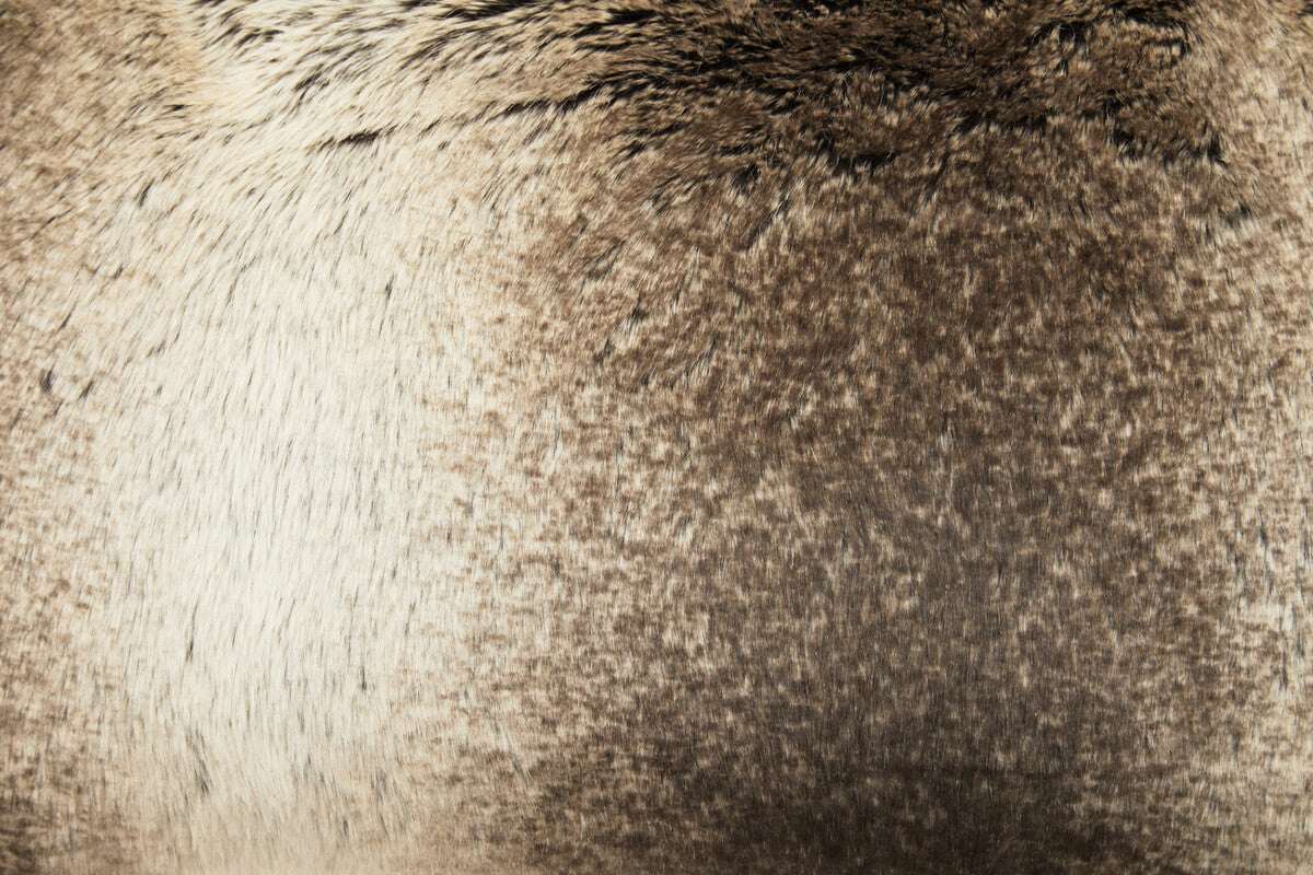 Close-up of Orsina Fur Cushion showcasing soft textures and natural tones for home decor