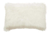 Orsina White Fur Cushion with Soft Textured Fabric for Cozy Home Decor