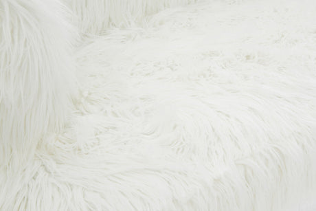 Luxury Fur Effect Sofa in White Ideal for Stylish Living Rooms and Comfortable Seating