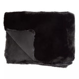 Luxurious Orsina Fur Throw in Black, offering warmth and elegance for any living space