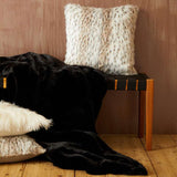Orsina Luxurious Fur Throw in Black with Soft Textured Finish for Cozy Home Decor