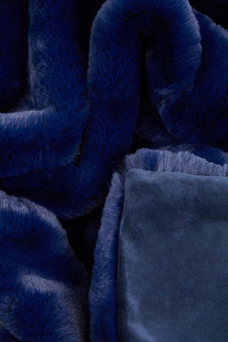 Orsina Luxurious Blue Fur Throw Soft and Plush for Warmth and Comfort