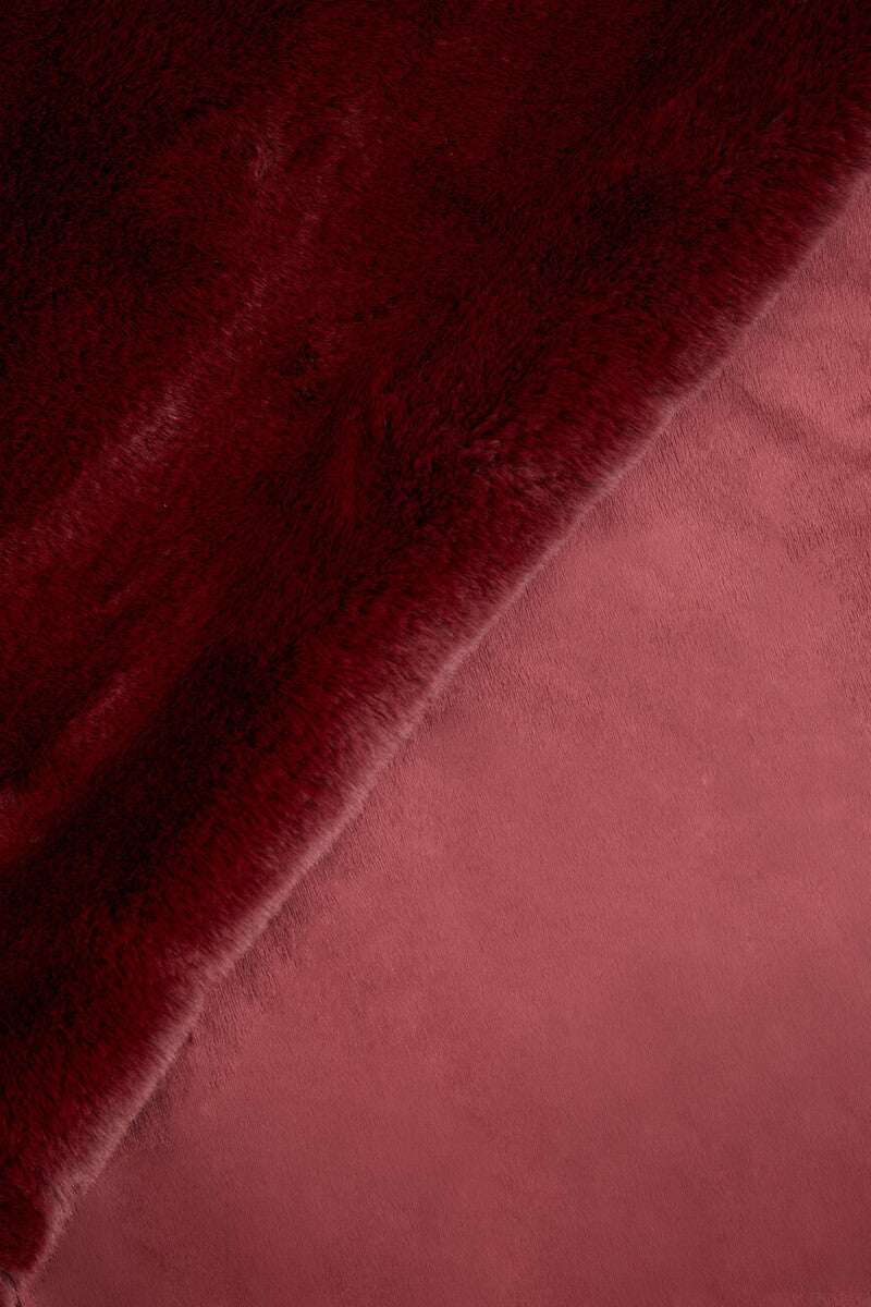 Orsina Luxe Fur Throw in Deep Burgundy, Soft and Cozy for Home Decor