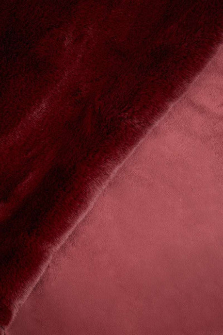 Orsina Luxe Fur Throw in Deep Burgundy, Soft and Cozy for Home Decor