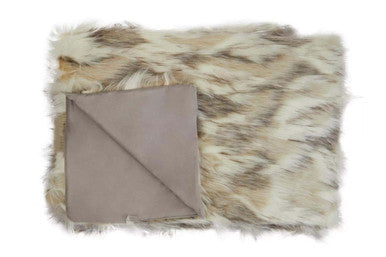 Orsina Fur Throw in Natural Tones featuring Soft and Plush Backing for Cozy Comfort