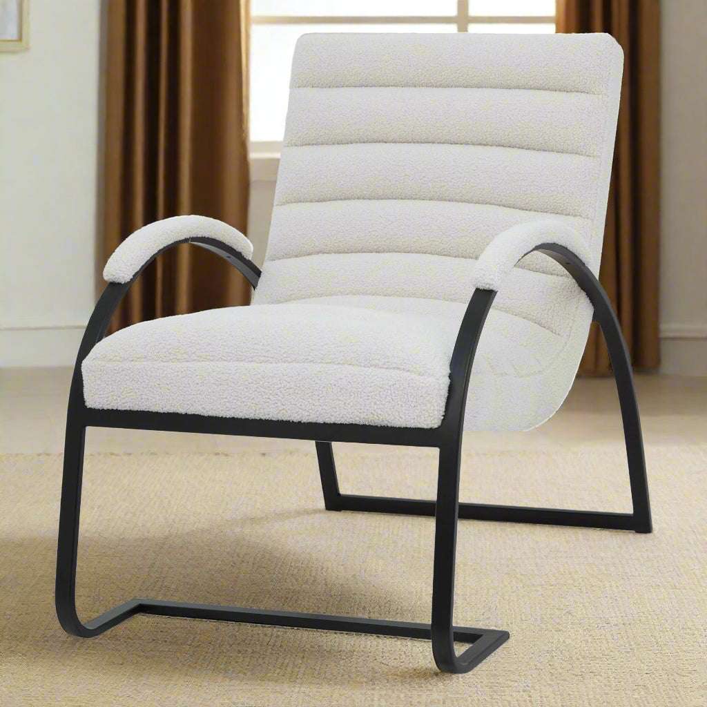 Shades 4 Seasons Ark Chair - Modern Boucle Occasional Chair BLACK METAL Shades 4 Seasons