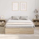 vidaXL Bed Frame Sonoma oak 200 x 140 x 31.5 cm Engineered wood vidaXL