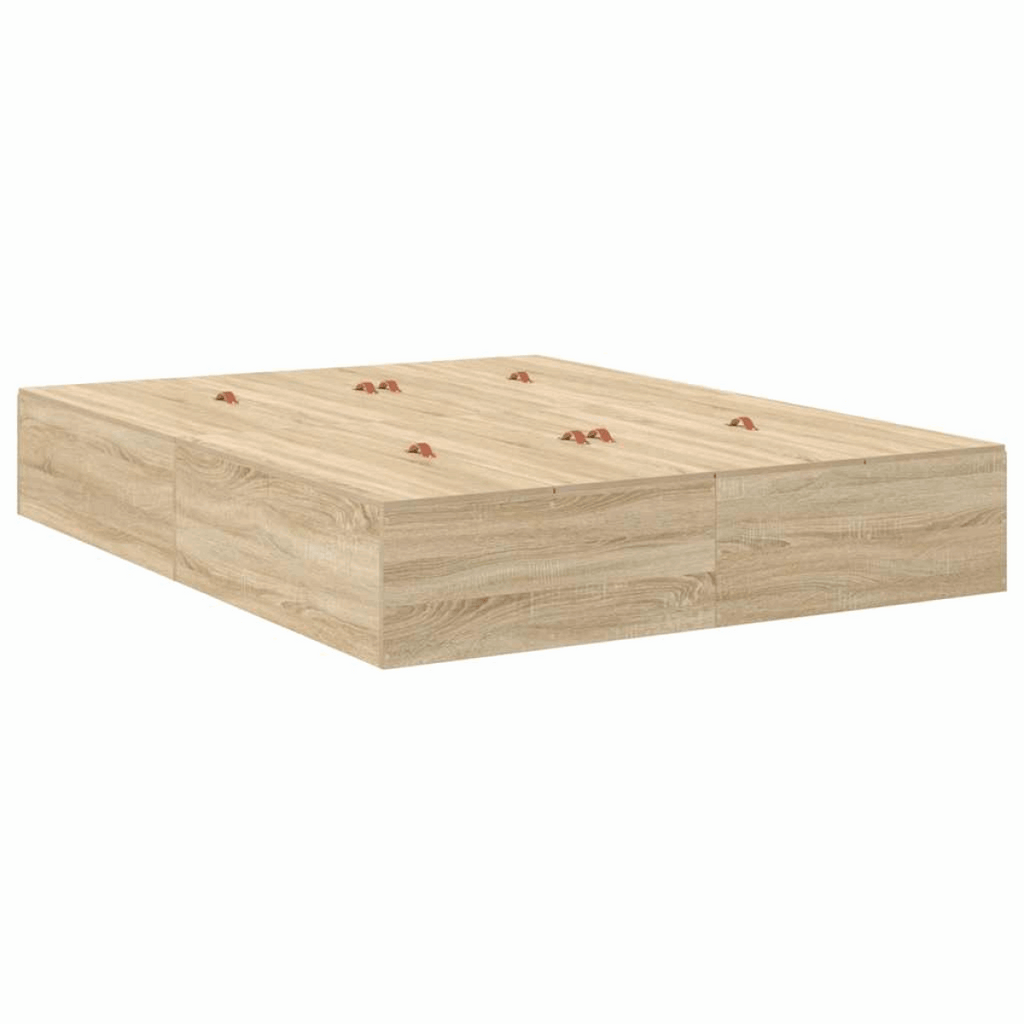 vidaXL Bed Frame Sonoma oak 200 x 140 x 31.5 cm Engineered wood vidaXL