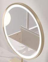 Le Di Vita Dressing Table with an elegant round mirror featuring integrated LED lighting