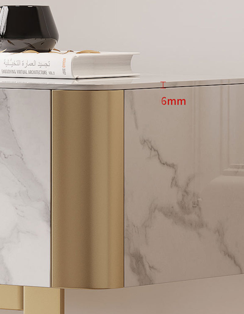 Le Di Vita Dressing Table with a sleek marble finish and elegant gold accents