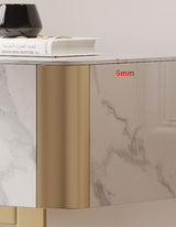 Le Di Vita Dressing Table with a sleek marble finish and elegant gold accents