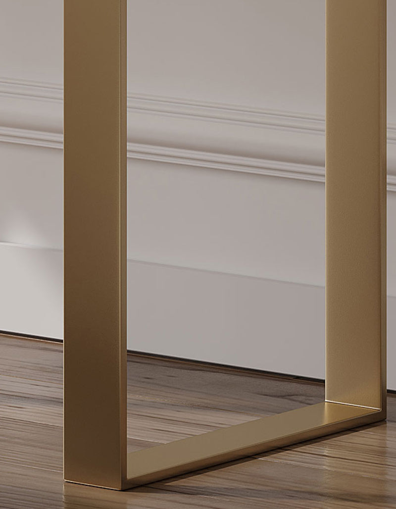 Elegant gold frame of the Le Di Vita Dressing Table on a wooden floor, showcasing its modern design