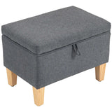 Wise Galleria Grey Footstool with Storage and Wooden Legs for Comfortable Seating