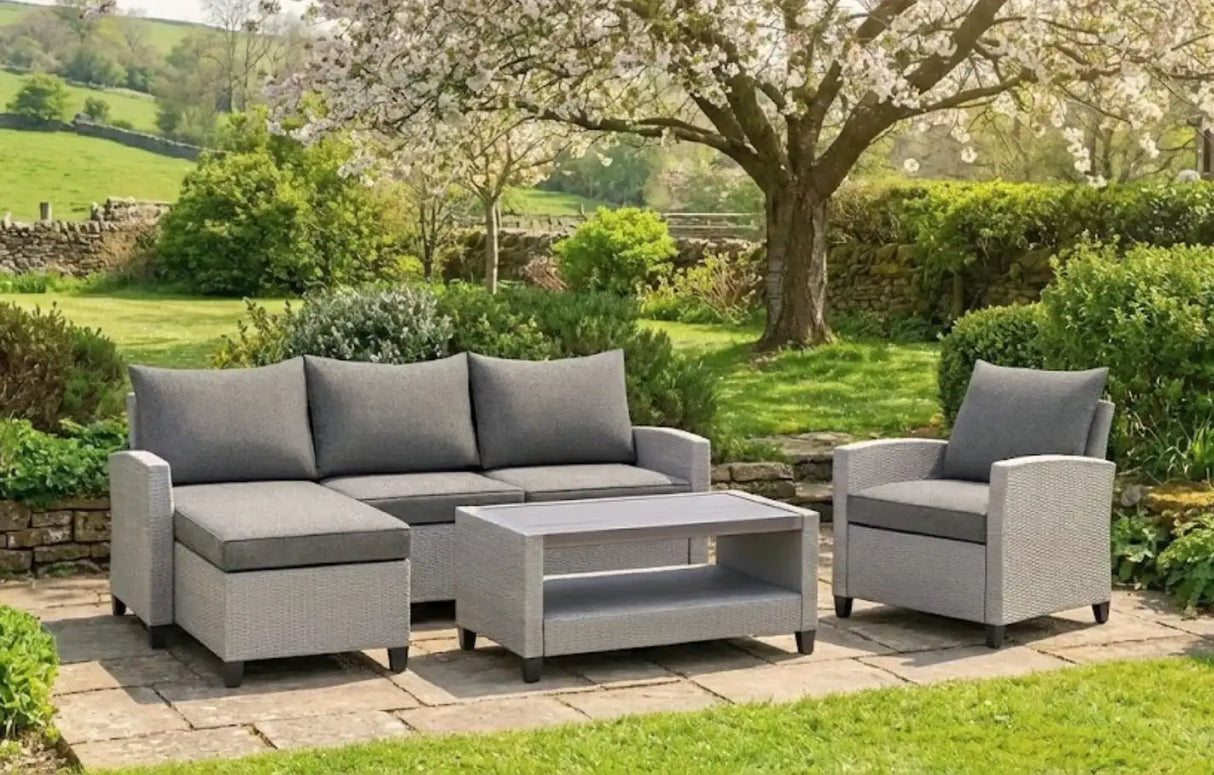 MINT Outdoor Garden Chaise Lounge Set with Cushions for Relaxing in the Garden